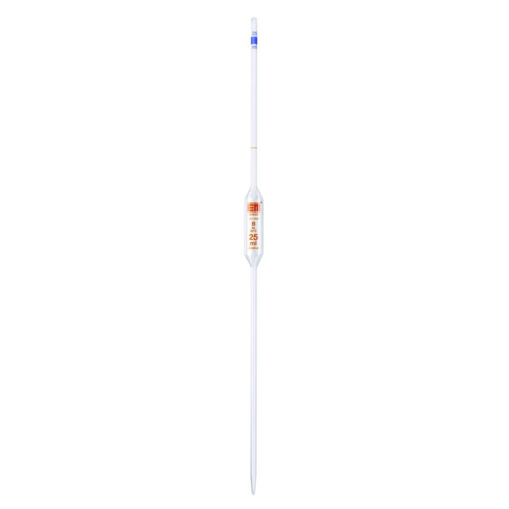 Hirschmann Laborgeräte 25 mL Volumetric Pipette, Class AS, AR-Glass, Brown Graduation