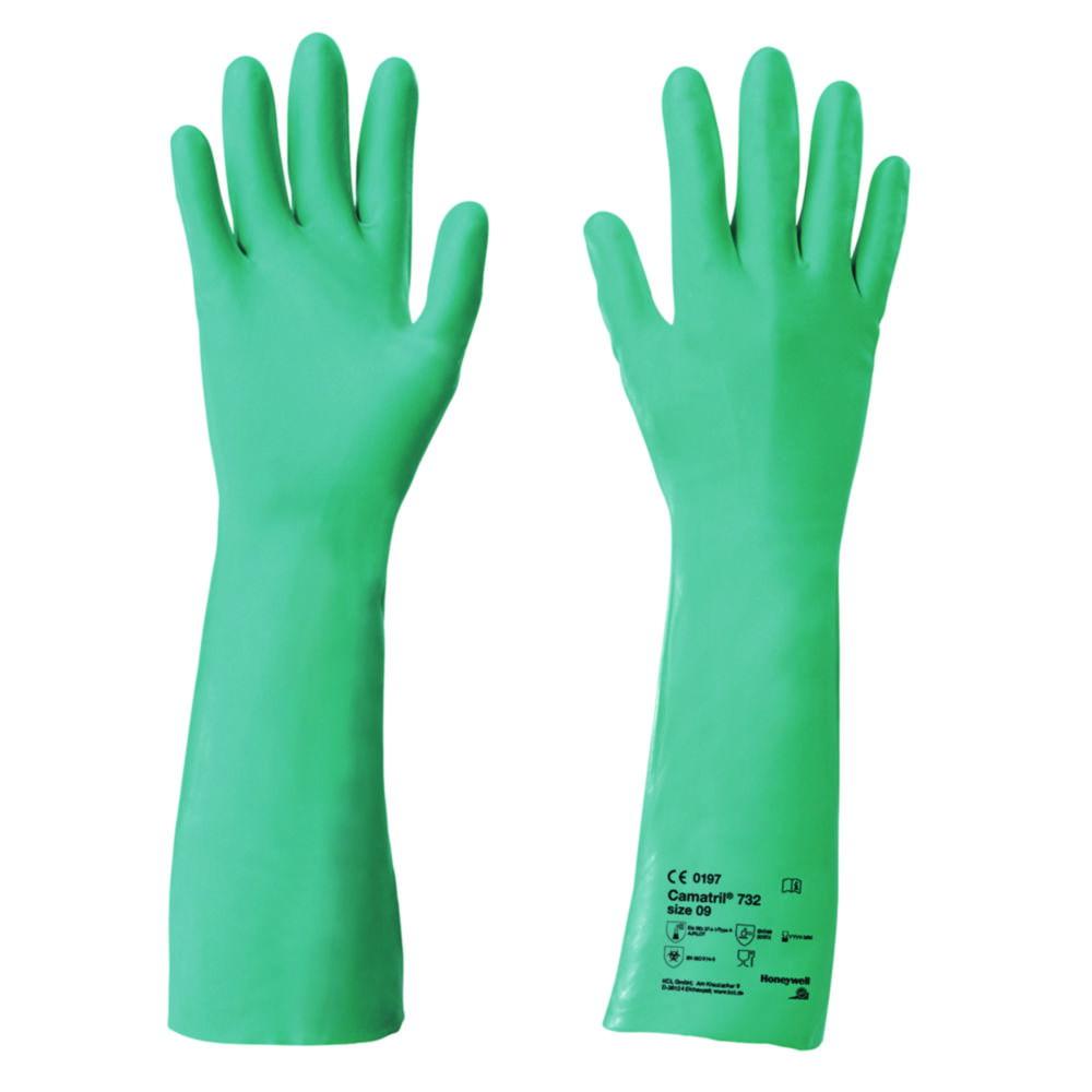 Honeywell KCL Camatril Velours 732 Size 11 Protection Glove Length 400 mm Velor EN 374/388 Green Nitrile Pair
