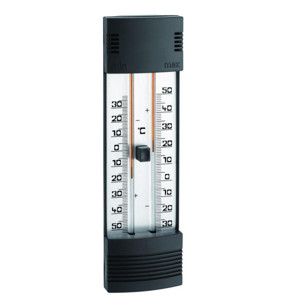 Hecht Maxima-Minima Thermo Scientificmeter 20 cm with Push-Button Magnet, Mercury-Free, Without Roof, Black

