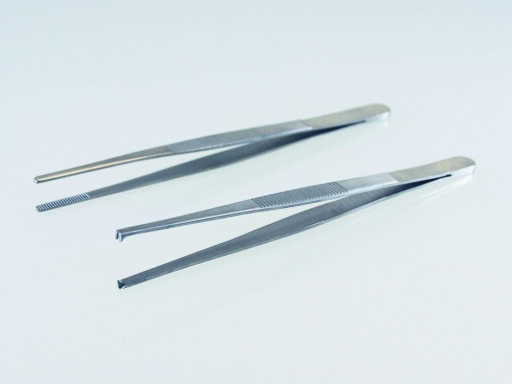 LLG Forceps, 115 mm, Blunt/Straight, General Use, with Tooth, Stainless Steel