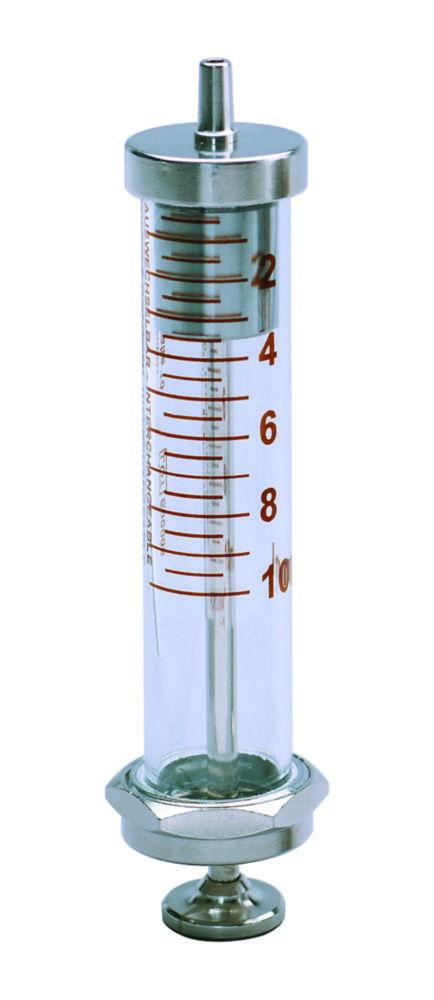 Poulten & Graf Glass Metal Syringe 10 mL Luer Lock Cone Centric Sanitex