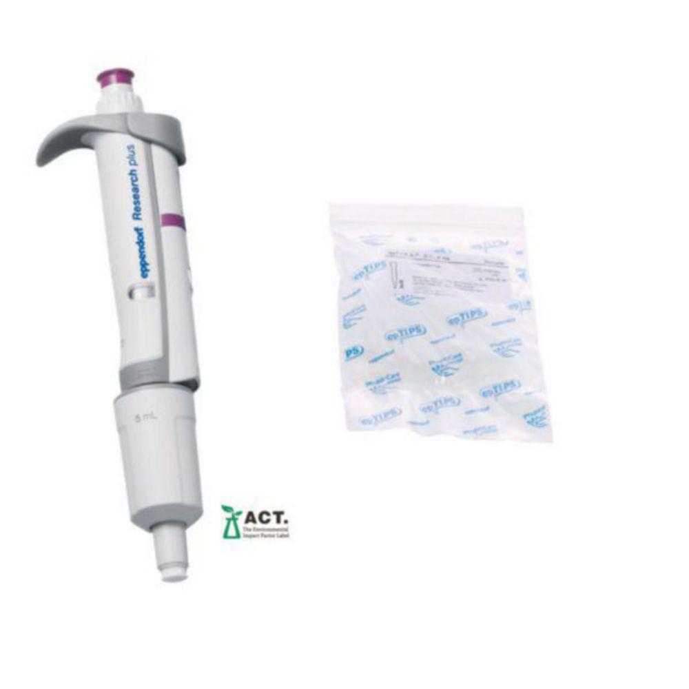 Eppendorf Research Plus 1-Channel Pipette 0.5-5 mL, Purple including EpT.I.P.S.-Sample Bag