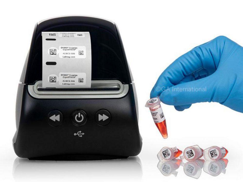 CryoSTUCK® labels for frozen surfaces 0.94" x 0.5" + 0.375" /23.9mm x 12.7mm + 9.5mm roll with 750 labels