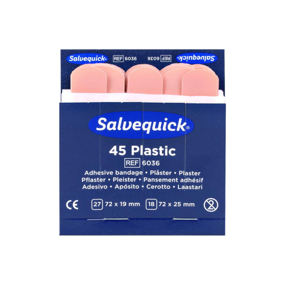 W.Söhngen Salvequick Plaster Strips Waterproof 72x19 mm / 72x25 mm Refill 6036, Pack of 45