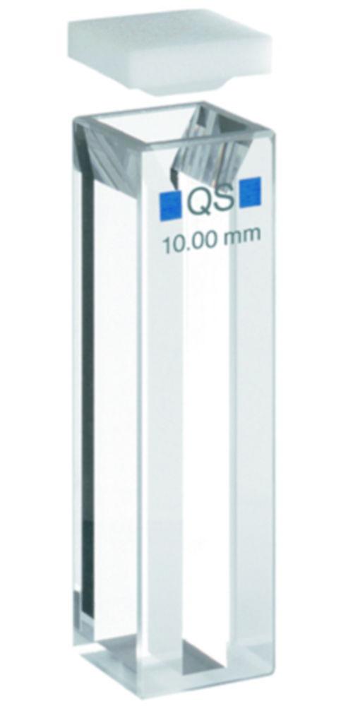 Hellma Fluorescence Semi-Micro Cuvettes, Quartz Glass, 12.5 x 45 mm, Path Length 10 + 4 mm