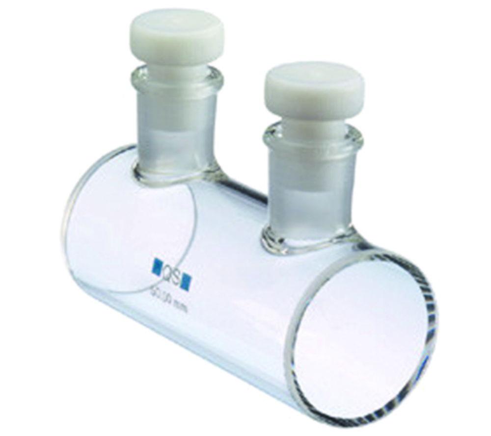 Hellma Cylinder-Cuvette 120-QS, 50mm Thickness Quartz Glass SUPRASIL, Macro with 2 PTFE-Stoppers 011.002