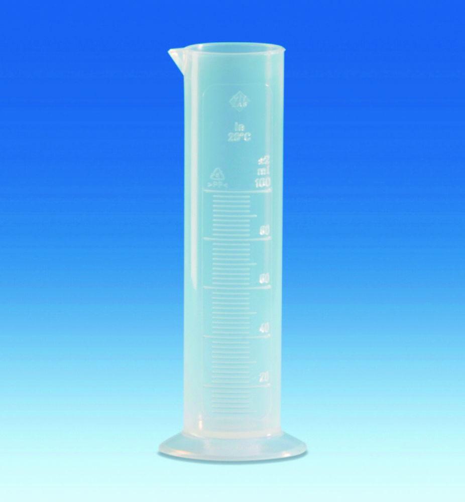 VITLAB Measuring Cylinder, Low Form, PP, Cap. 50 ml