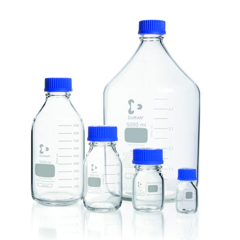 DWK Duran 500 mL Clear Glass Laboratory Bottle with GL 45 Screw Cap