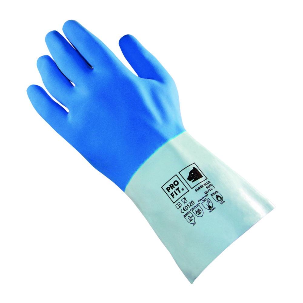 Aug.Schwan Latex Glove Pro-Fit 6240 - Super Blue Size 7, Blue, Cotton Jersey Lining, Roughened Surface, Pair