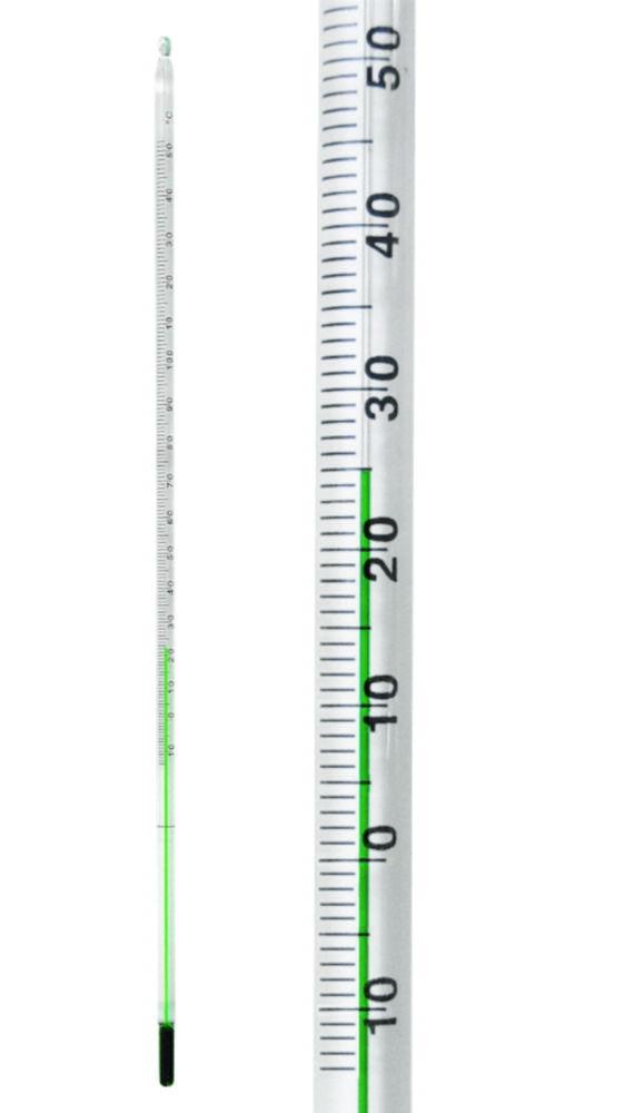 LLG Thermometer -10 to +250°C, Solid Stem 300x5.5-6.5mm, 76mm Submergence, Environmental-Friendly Liquid