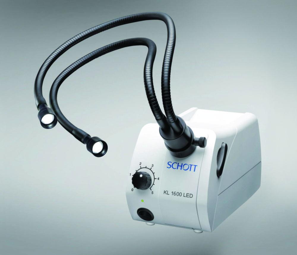 Schott LED Cold Light Source KL 1600 LED including 2-Armed Gooseneck and 2 Focus Lenses with EU Plug