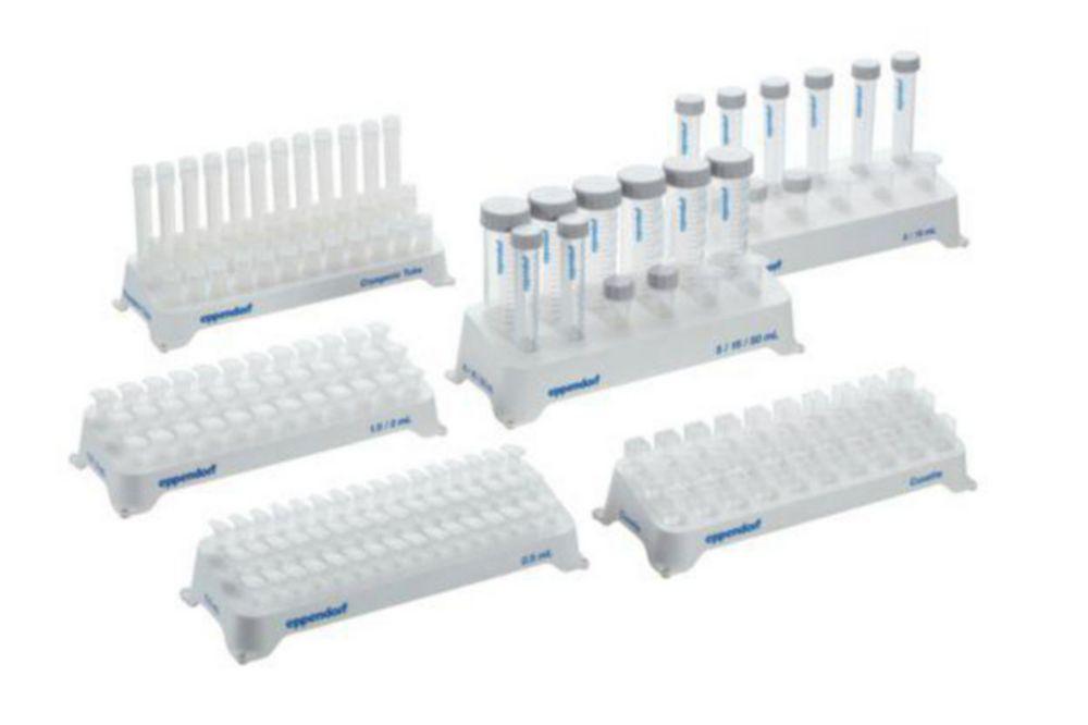 Eppendorf Tube Rack for 1.5mL and 2mL Vials, 36 Seats, White, Autoclavable, Pack of 2