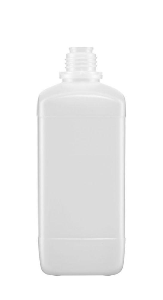 Kautex Square Bottle, 1000 mL, PE-HD, Without Screw Cap, 19 mm Ø
