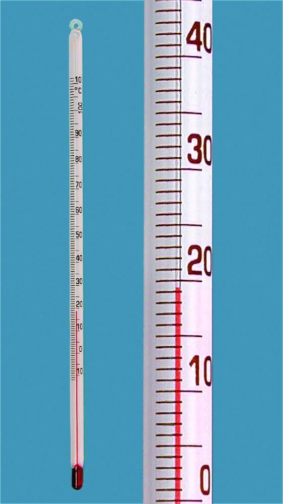 Amarell Rod Thermometer -10°C +110:1°C White Coated Red Special Filling Fully Immersing Length 260 mm