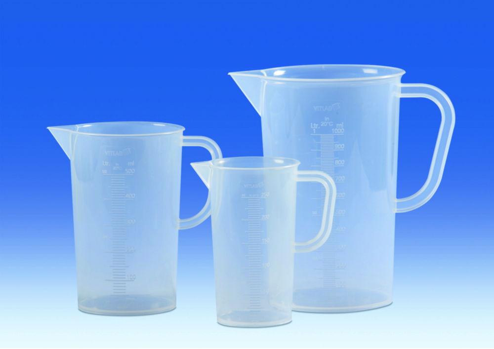 VITLAB Measuring Jugs 3000 mL PP Moulded Graduation, Pack of 6