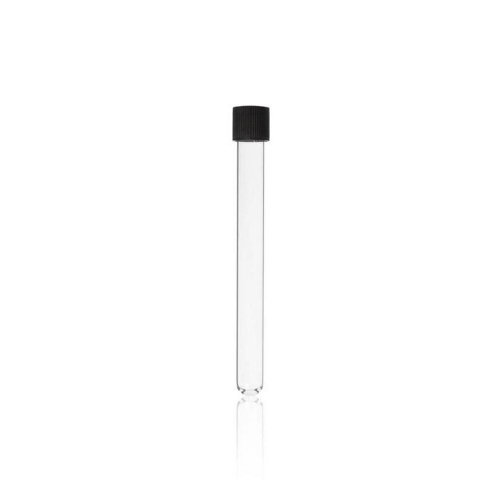 DWK Duran Disposable Culture Tubes, Soda-Lime Glass, 16 x 160 mm, GL 18 with Polypropylene Screw Cap and Rubber Seal, Pack of 100