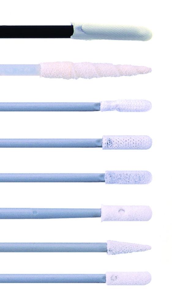 Ideal-tek Swab 80 mm Pointed Tip Head PU Foam, 2.7 x 3.3 mm, Handle PP, Pack of 100