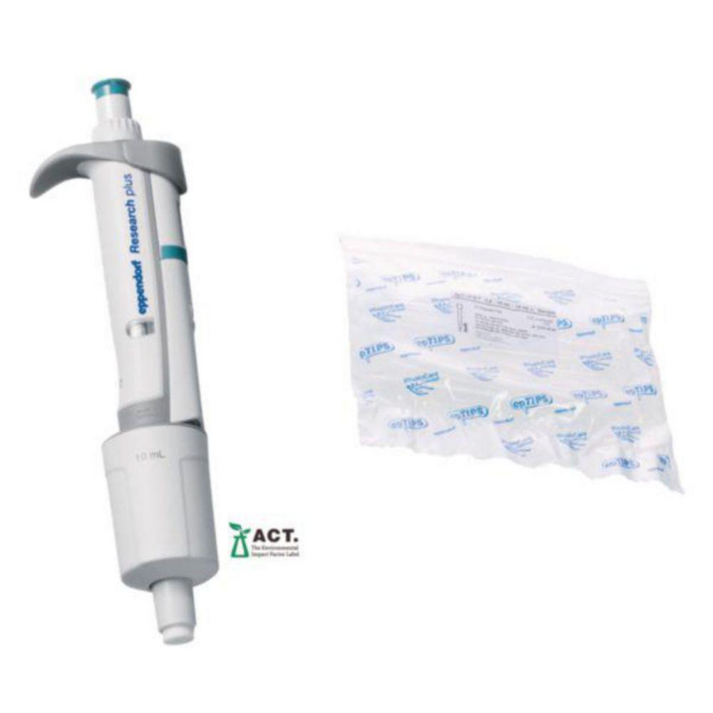 Eppendorf Research Plus 1-Channel Pipette 1-10 mL, Turquoise including EpT.I.P.S.-Sample Bag