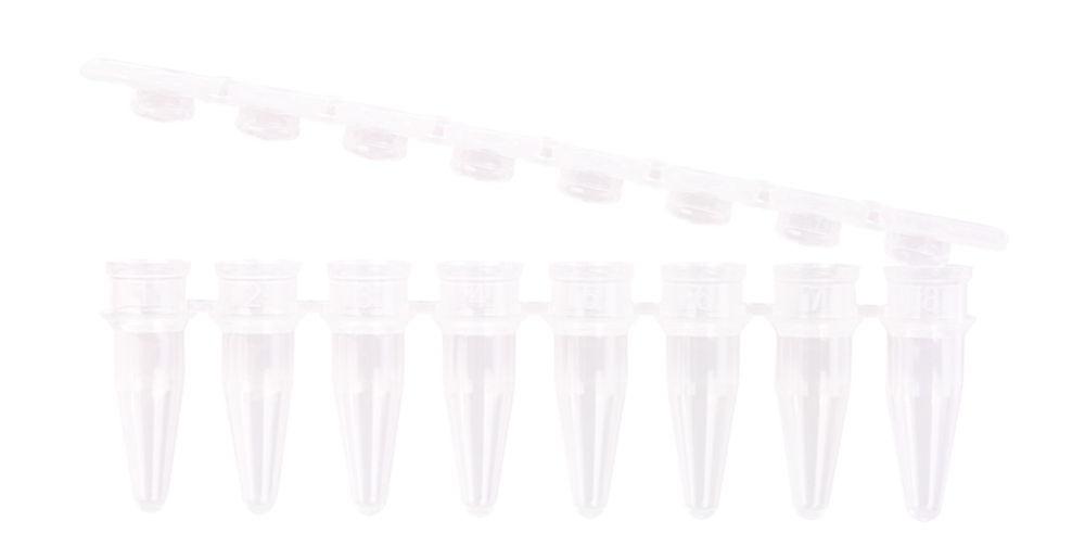 LLG PCR-Tubes 0.2 ml 8-Tube Strip DNA/RNA Free Transparent PP Pack of 120