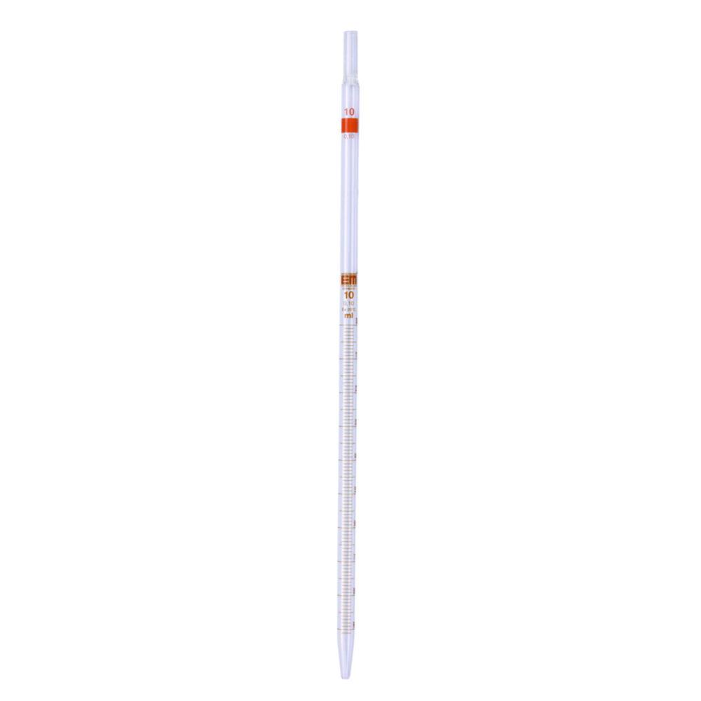 Hirschmann Graduated Pipette 2:0.02 ml, 360 mm Clear Glass, Wide Opening, Serology, Brown Graduated