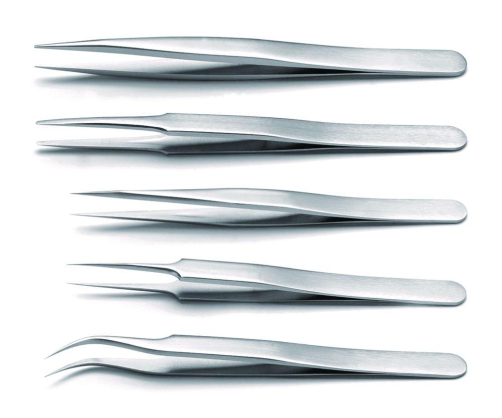 Ideal-tek High Precision Tweezers (120 mm, Rounded Tip, Flat, Stainless Steel, Anti-Magnetic, Anti-Acid)