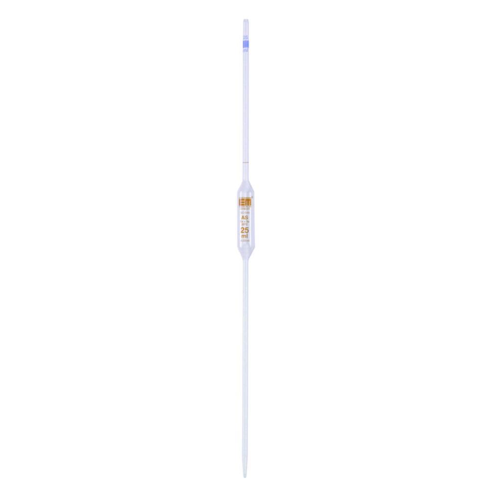 Hirschmann Laborgeräte Volumetric Pipette 2.5mL, Class AS, AR Clear Soda Glass, Brown Graduated, Conformity Certified


