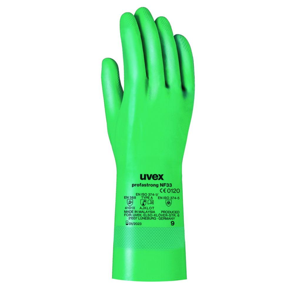 Uvex PROFAStrong NF33 Nitrile Gloves 33 cm, Size 7, Type 60122, Green, Pack of 12 Pairs​

