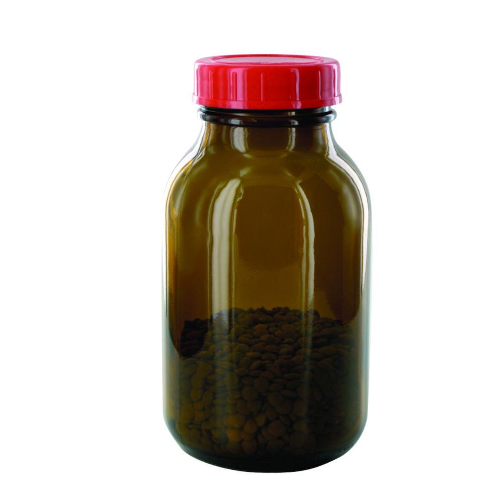 Behr Labor Wide Mouth Bottle 500ml, Amber with PTFE-Laminated Cap, DIN 55