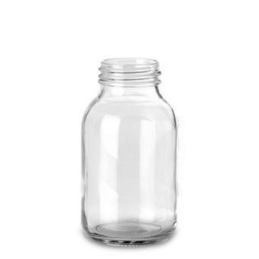 RIXIUS Wide-Neck Clear Glass Bottle 500 mL, DIN 55, Without Cap 9072166 (Pack of 20)