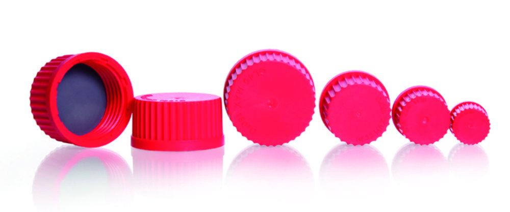 DWK Duran GL 45 PBT Screw Cap, Red, with PTFE-Coated Silicone Seal