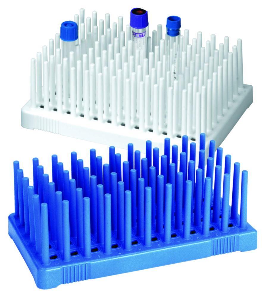 Heathrow Scientific Test Tube Rack Peg Rack, Fiberglass Reinforced PP, White, 50 Places for 14 to 17mm Tubes