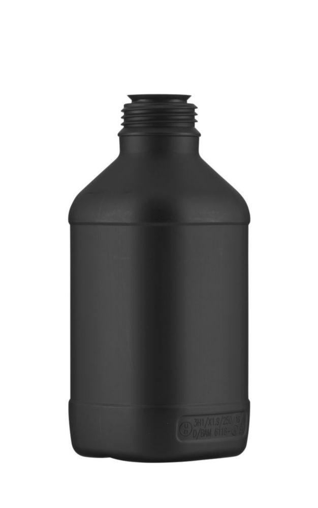 Kautex Textron UN Narrow Mouth Reagent Bottle 1000 mL, Black HDPE, Without Closure