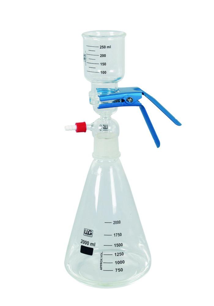 LLG Filtration Unit with 1 L Filter Flask, NS45/40 Filter Holder, GL14 Connector, 47 mm Filter Plate (Por. 2), Clamp