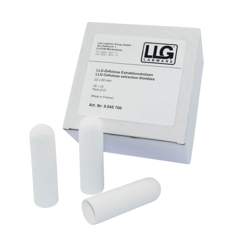 LLG Extraction Thimbles, 26 x 60 mm, Cellulose, Pack of 25