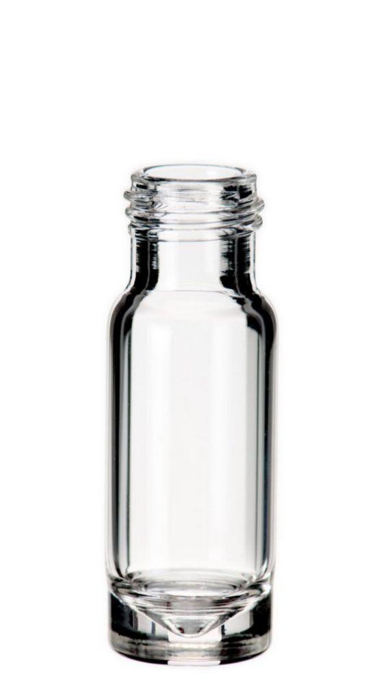 LLG Screw Neck Vials N 9 1.1 mL Clear Glass 11.6 mm × 32 mm with 15 µL Funnel in Solid Glass Bottom Pack of 100