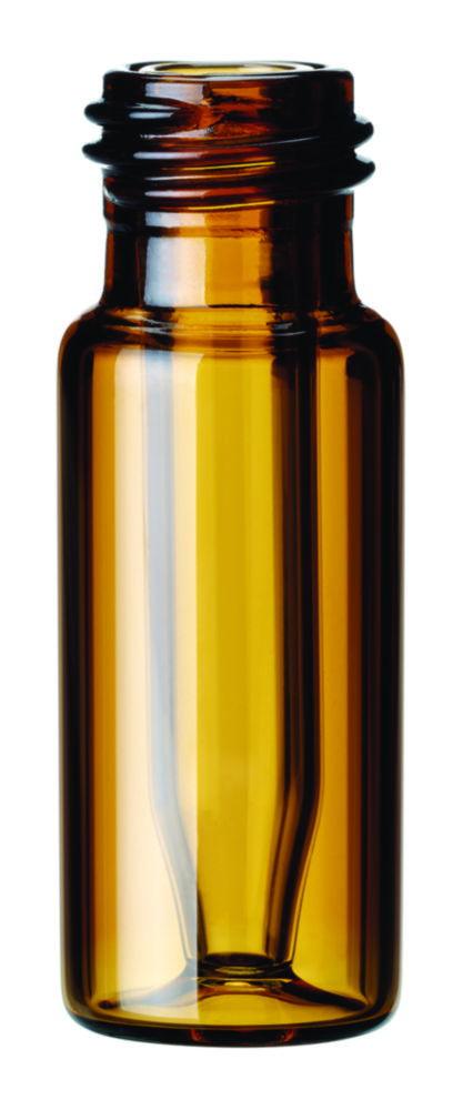 LLG Screw Neck Vials, 9, 0.3 ml, OD 11.6 mm, Amber, Flat Bottom with Integrated Insert, 0.3 ml Conical, Pack of 100