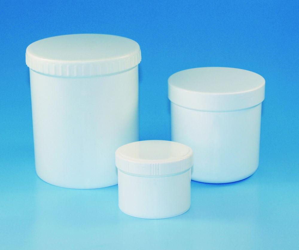 LLG Sample Containers, Round, 1250 mL, PP White with Screw Lid, Pack of 5