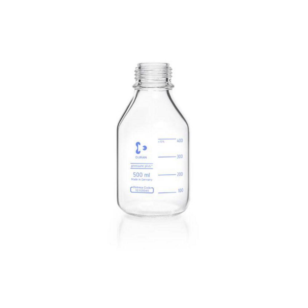 DWK Duran Laboratory Bottle, 500 mL, Clear, Pressure Plus GL45, Pressure Resistant to -1/+1.5 Bar​