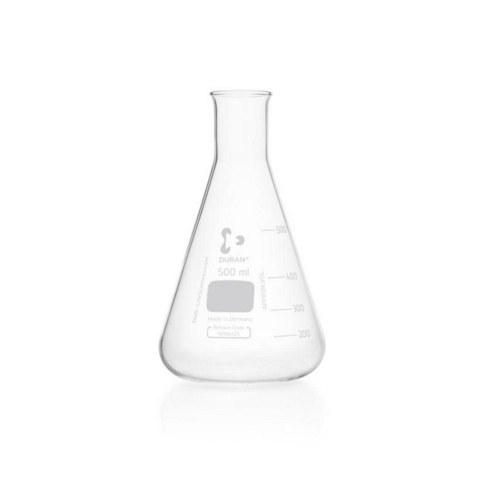 DWK Duran Erlenmeyer Flask, Narrow Neck, 500 mL with Cap