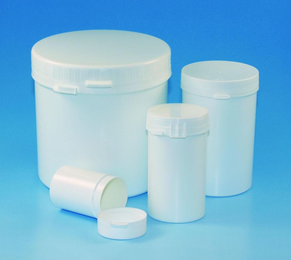 LLG Sample Containers, Round, 1000 mL, PP White with PP Tear-Off Lid, Pack of 5