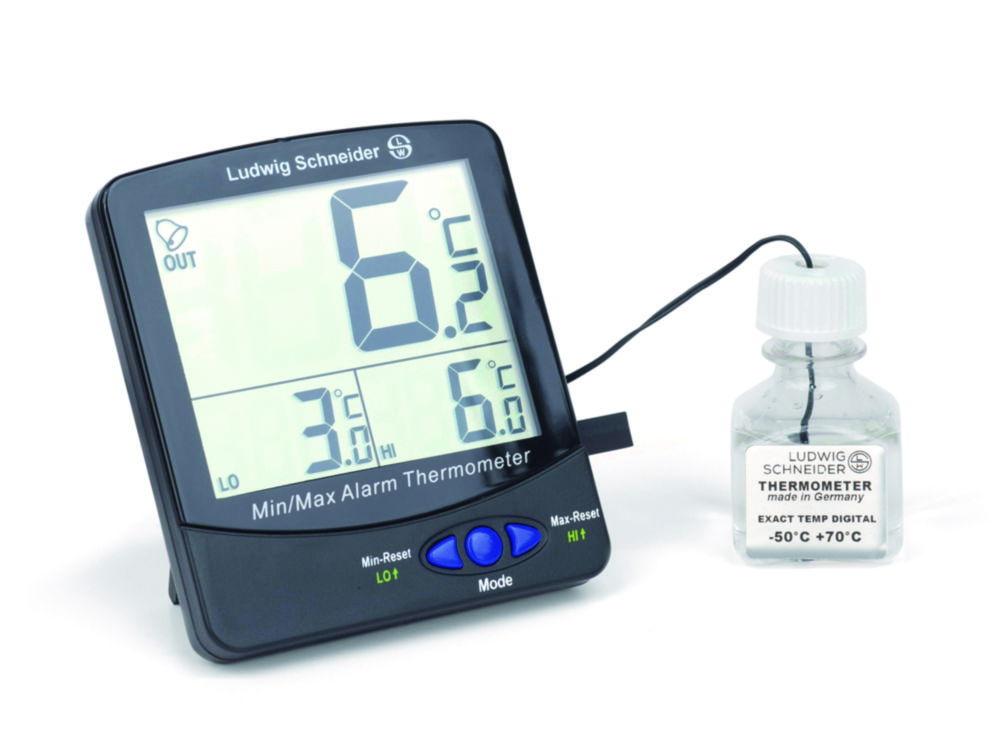 Ludwig Schneider Digital Bottle Thermometer -50 to 70°C for Refrigerators, Certified Temp 4°C