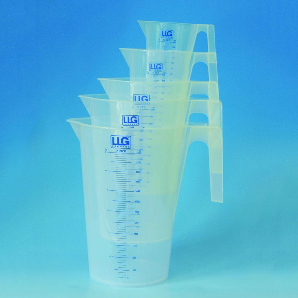 LLG Beaker 250 ml, PP ISO 7056, Blue Scale, with Handle, Pack of 2