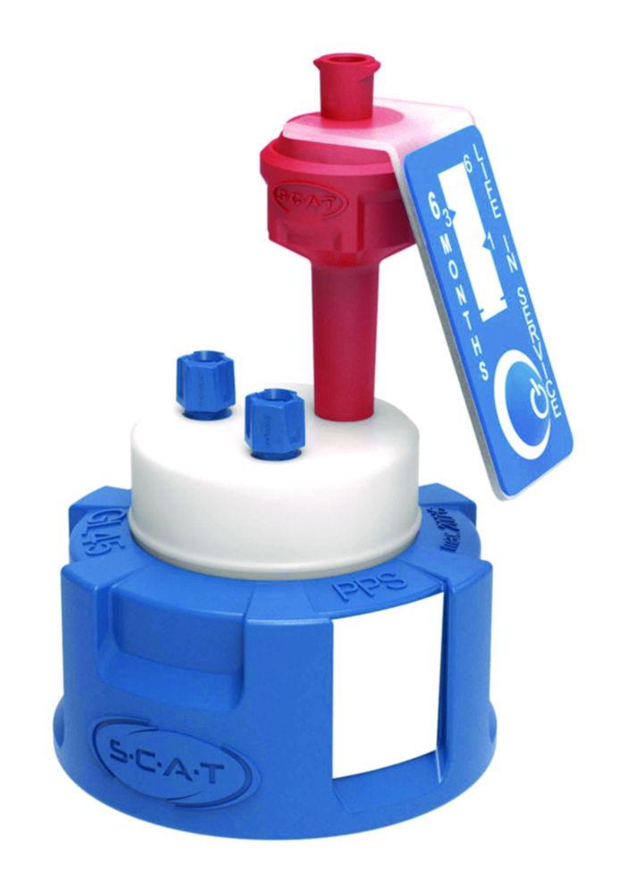 SCAT SafetyCap II, V2.0, GL45 2x PFA-fitting 3,2 mm OD with Air Valve