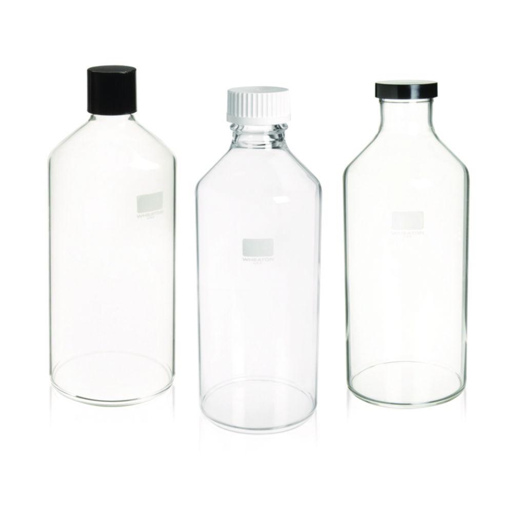 DWK Wheaton Roller Bottles 3450 mL with Black Phenolic Resin Screw Cap 38-415 with Styrene-Butadiene Insert 110mm x 480mm (Pack of 4)
