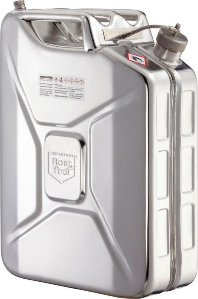 Safety transport container,canister,st.steel cap. 20 ltrs. with overpressure valve