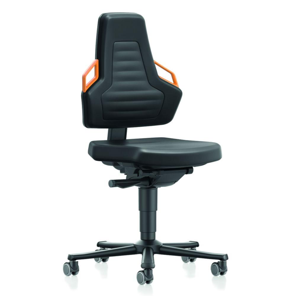 Interstuhl Büromöbel Working Chair Nexxit 2 with Castors, Integral Foam Black, Handles Orange