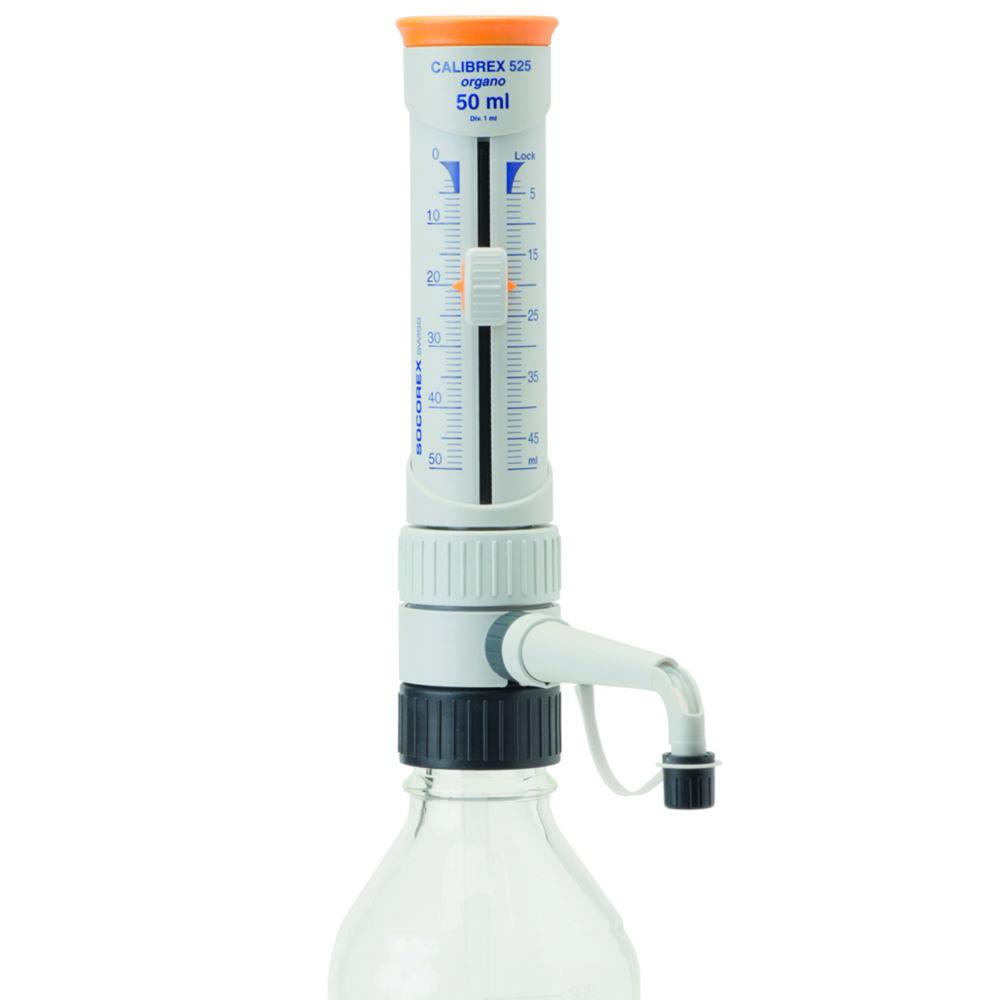 SOCOREX Dispenser Calibrex Organo 525 5-50 ml, Ground Glass Plunger, Autoclavable