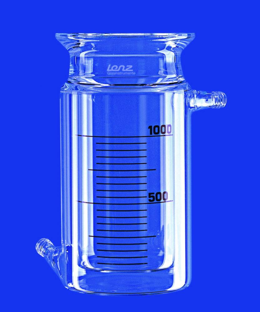 Lenz-Laborglas Reaction Vessel, Cylindrical, with Thermostatic Jacket, LF 100, Capacity 4 L, Socket NS 29/32