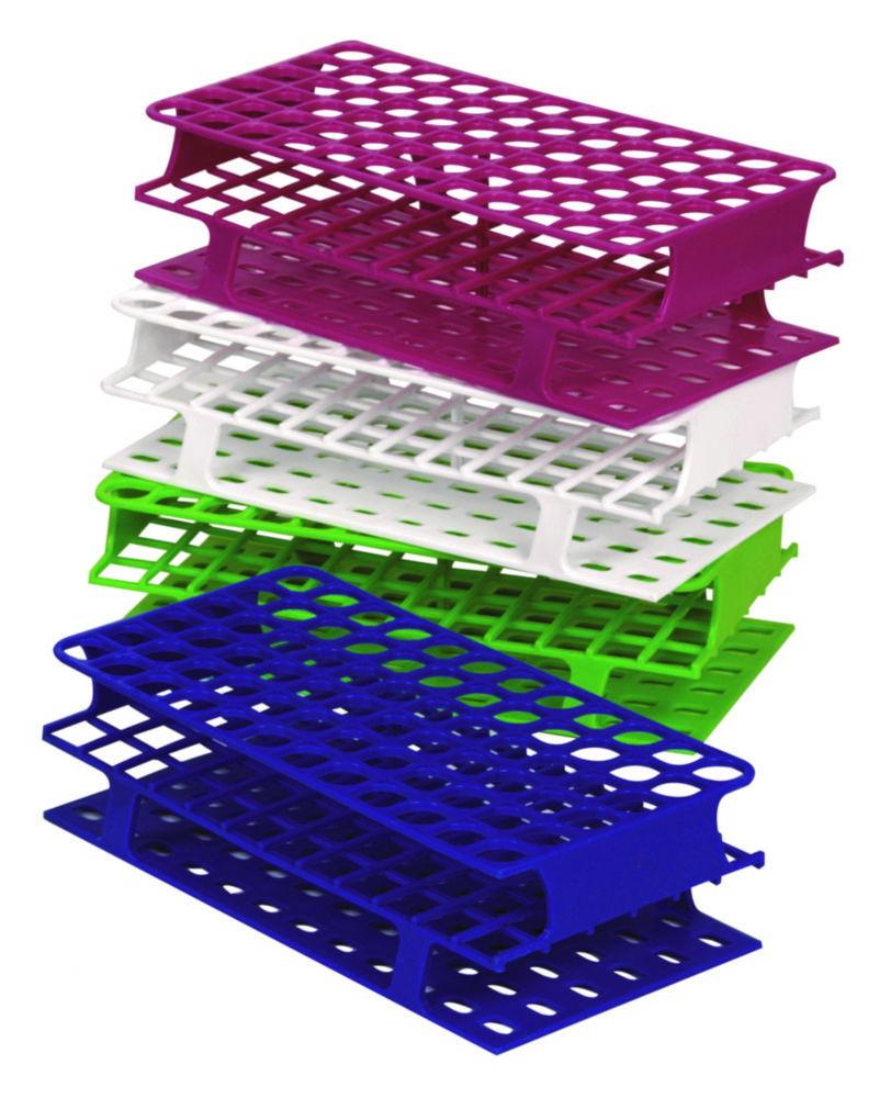 Heathrow Scientific Test Tube Rack OneRack for 40 Tubes of 20mm Ø, Blue POM, 100x252x83mm