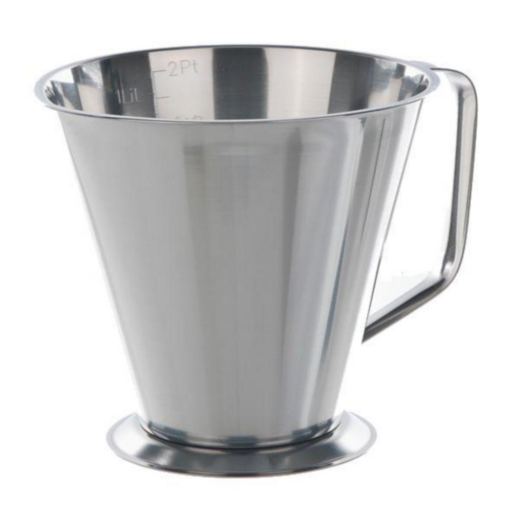 BOCHEM Measuring Beaker 1000 ml, Type 3 Conical, Grad., HF, 18/10-Steel with Spout and Handle